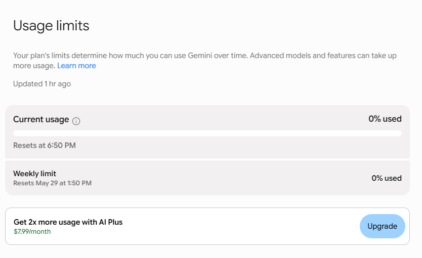 gemini usage limits gemini usage limits